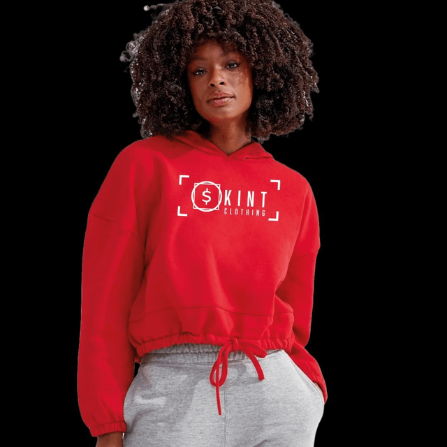 Skint cropped oversized hoodie [red]