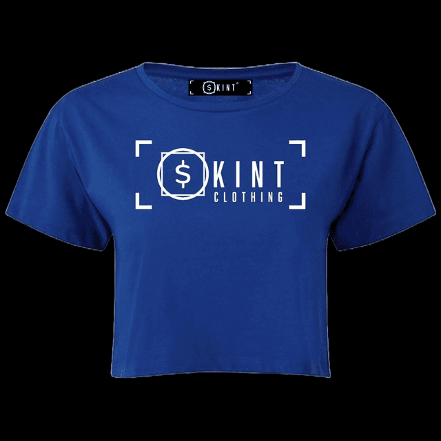 Skint Crop Top Velvet-Tee [Royal Blue]
