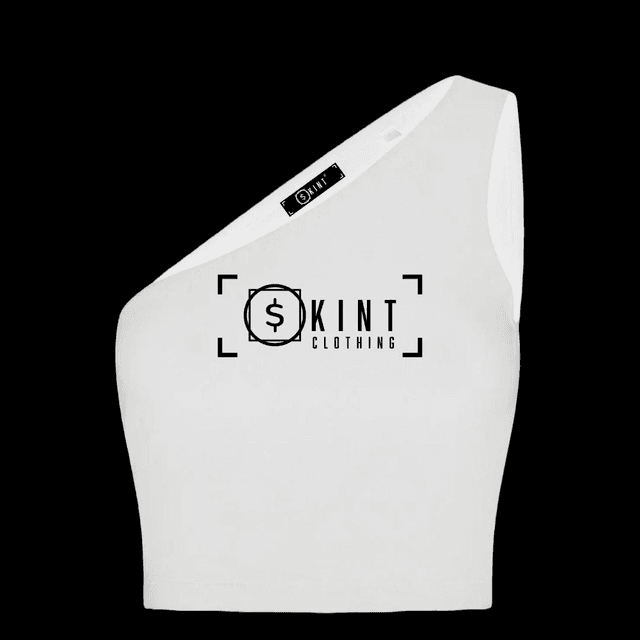 Skint one shoulder crop top [white]